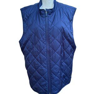Nike Men’s Reversible Quilted Vest XL Navy Blue & White Fleece